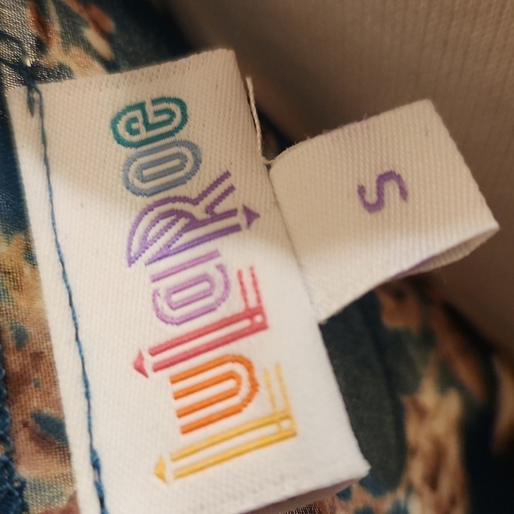 Lularoe turquiois blue floral Monroe kimono new with tags small - Picture 6 of 8